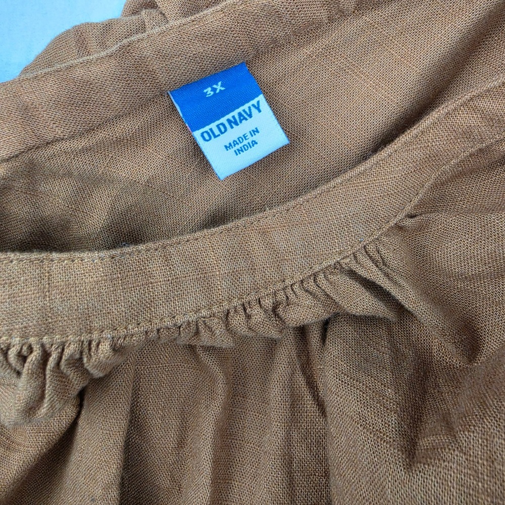 Old Navy NWT Tobacco Brown Cotton Lace Flutter Sleeve Swing Dress 878100 Size 3X - Picture 3 of 8